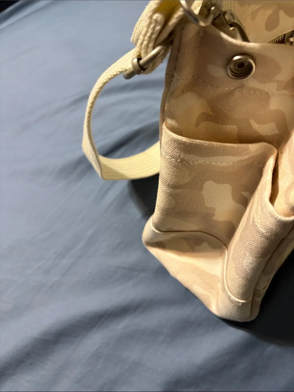 Canvas Camo Mini Tote Bag in Beige by Koala Kanvas with removable strap. Nwot